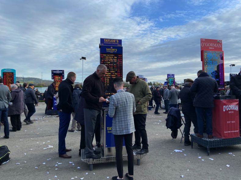 Betting stalls at Cheltenham races
