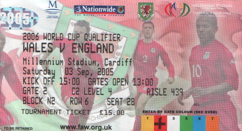 England vs Wales ticket