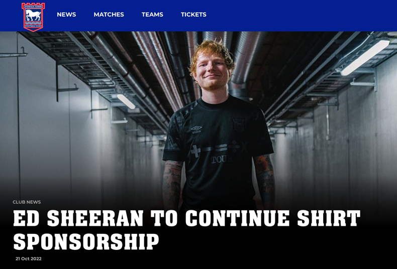 Ed Sheeran Ipswich news screenshot